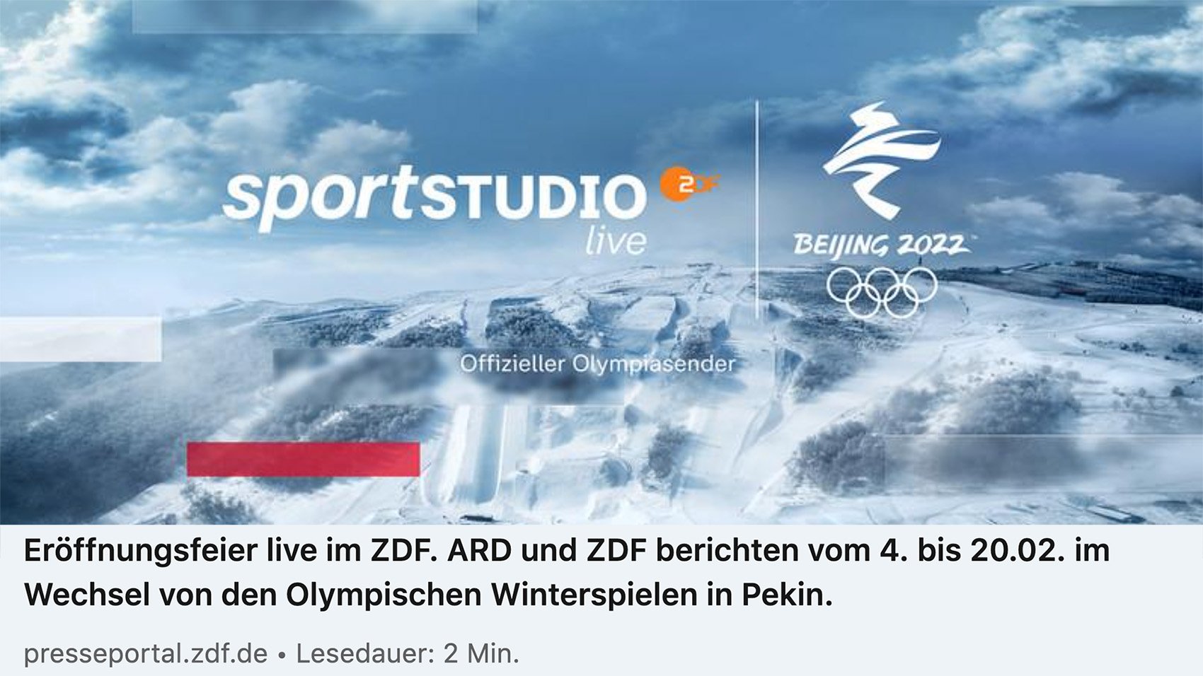 Pressemitteilung Olympische Winterspiele live in ARD und ZDF